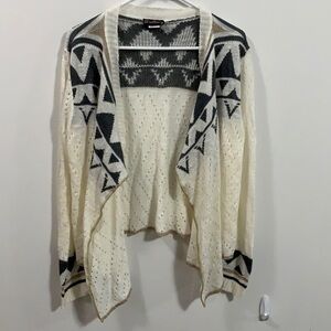 Women’s Madberru unique open front sweater, high low, Sz Large, very good cond